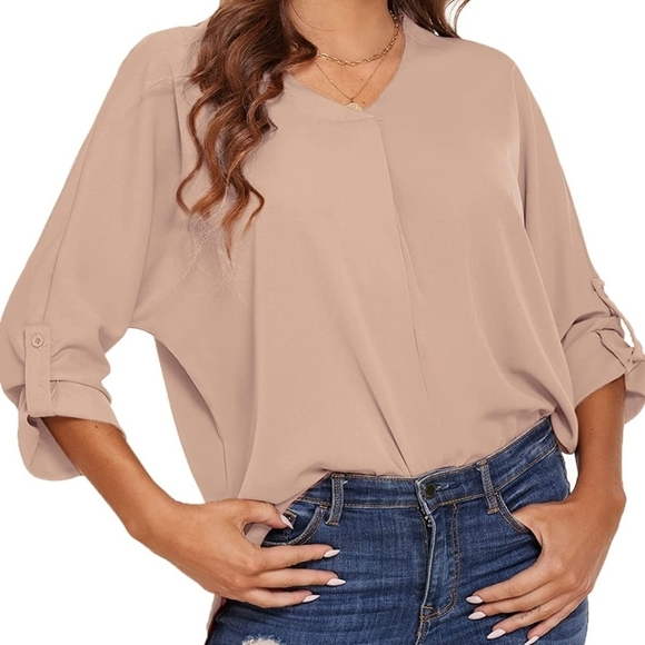 Metini Women's Tan Chiffon Blouse Top - Size Small/Medium - Picture 11 of 11